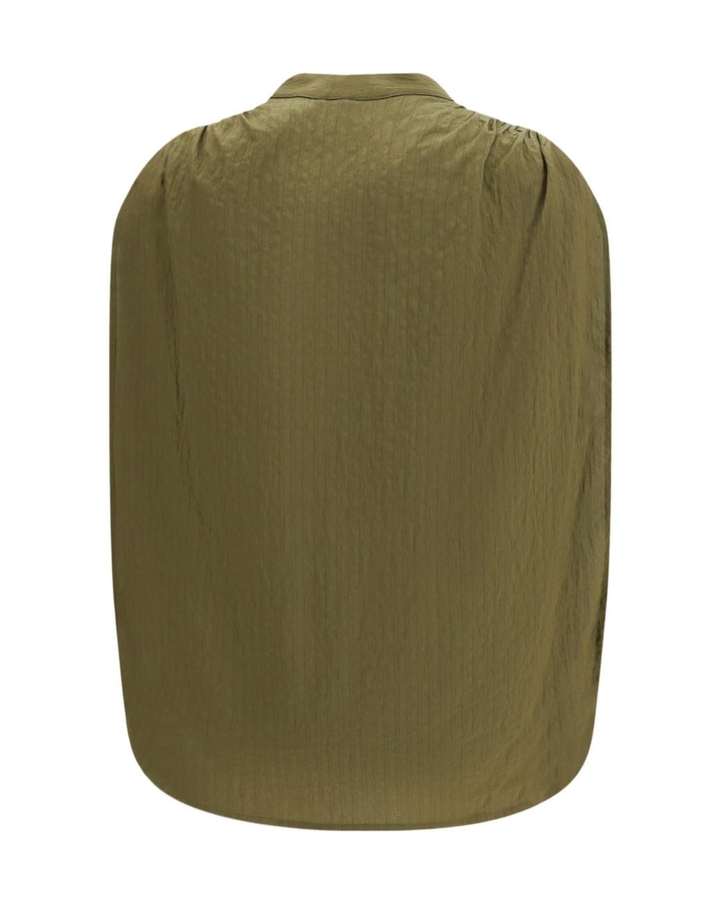 DARKPARK Green Tracy Textured Gathered Blouse
