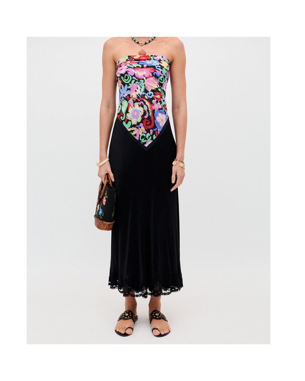 Rixo Black Pleated Skirt