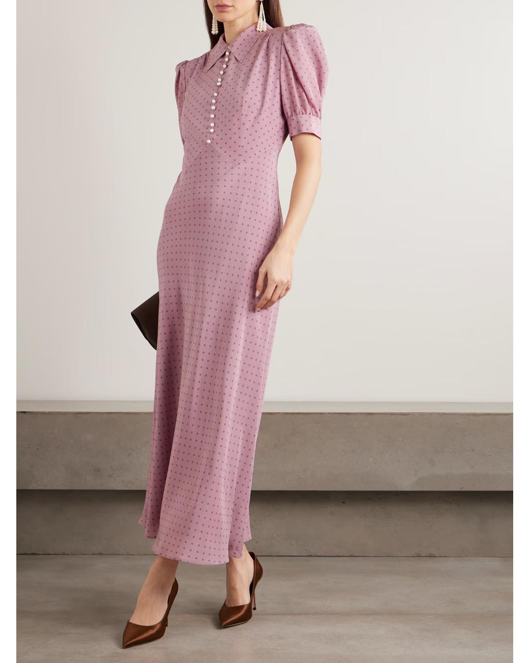Alessandra Rich Pink Polka Dot Dress