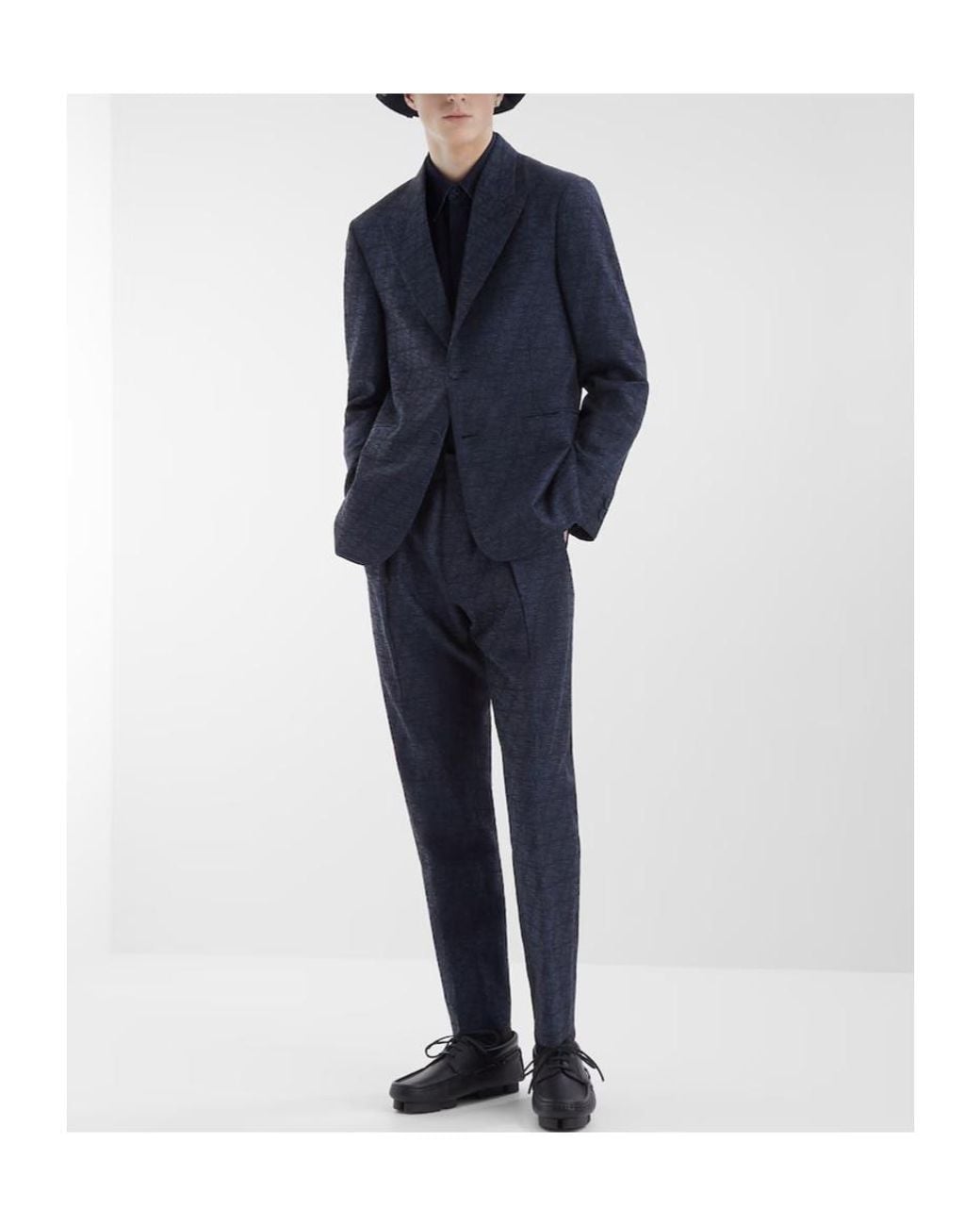 Fendi Blue Ff Labyrinth Jacquard Trousers for men
