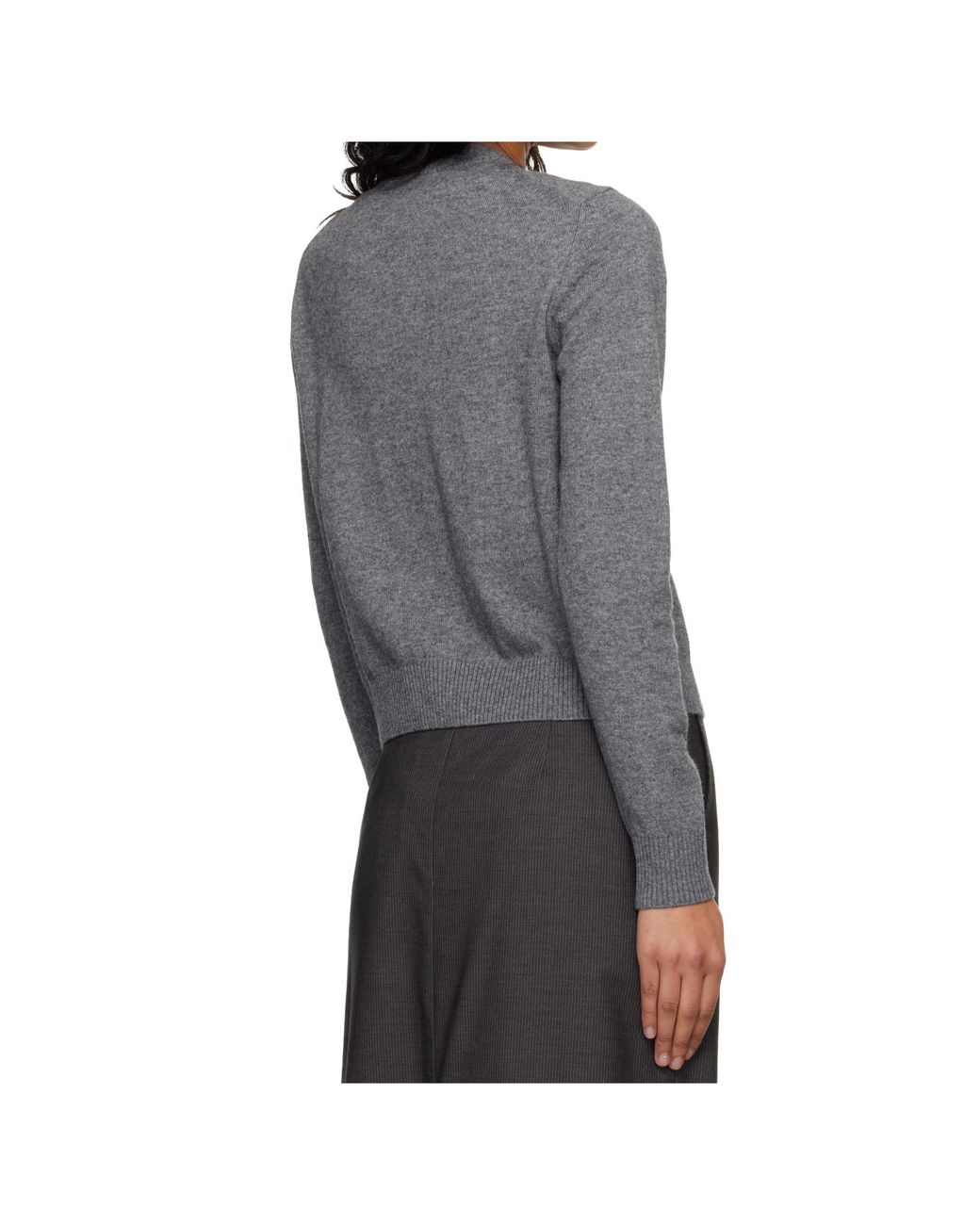 DUNST Gray Essential Crewneck Knit Cardigan