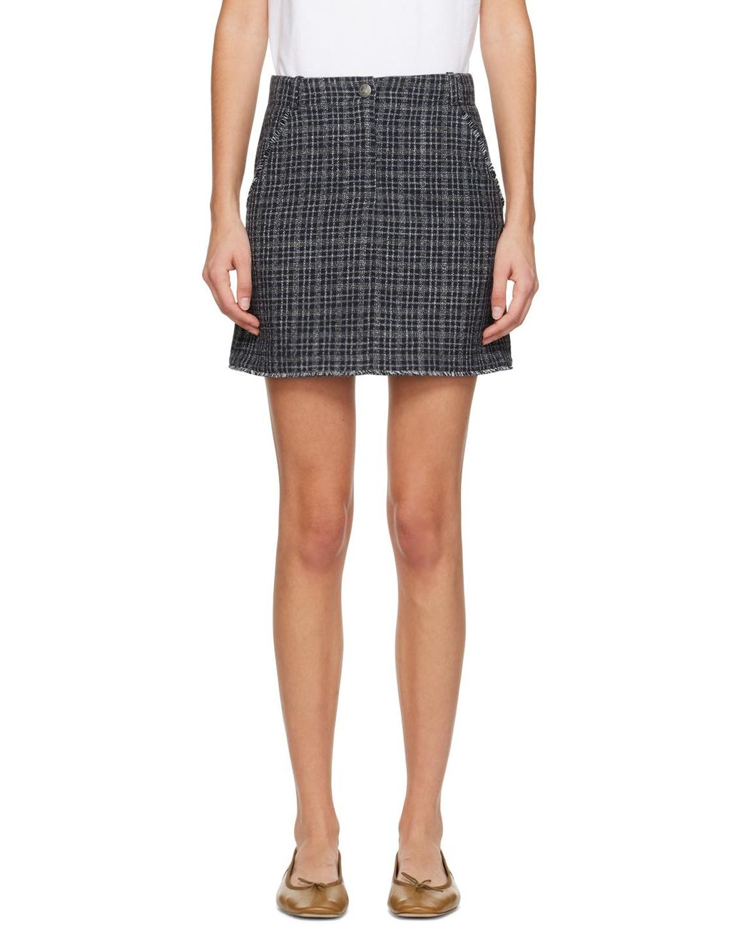 A.P.C. Black Rebekah Tweed Miniskirt