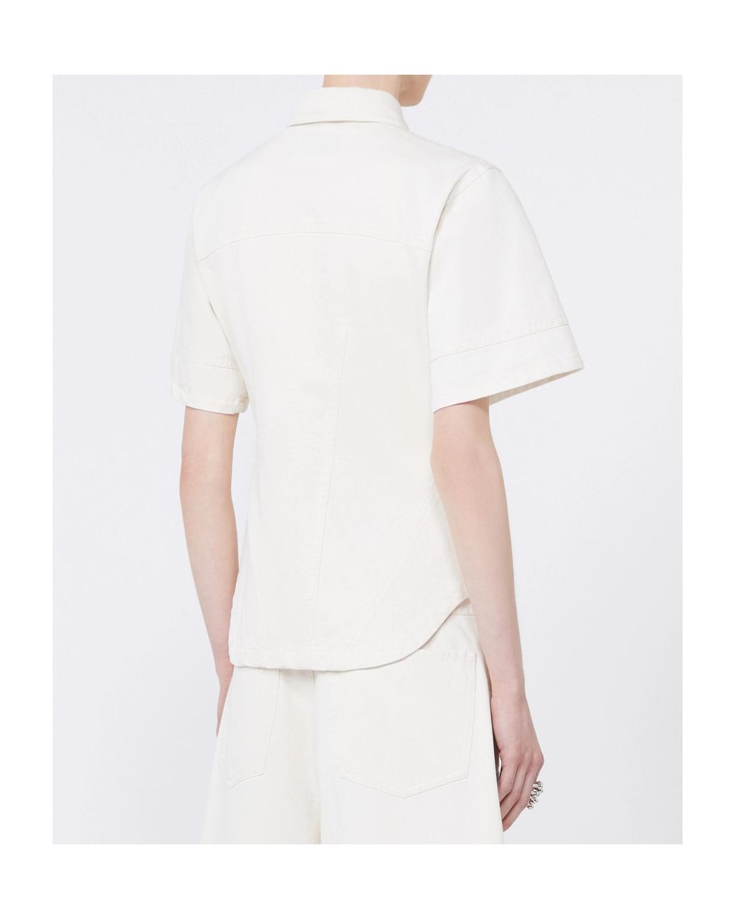 Sportmax White Button-Up Short-Sleeve Shirt