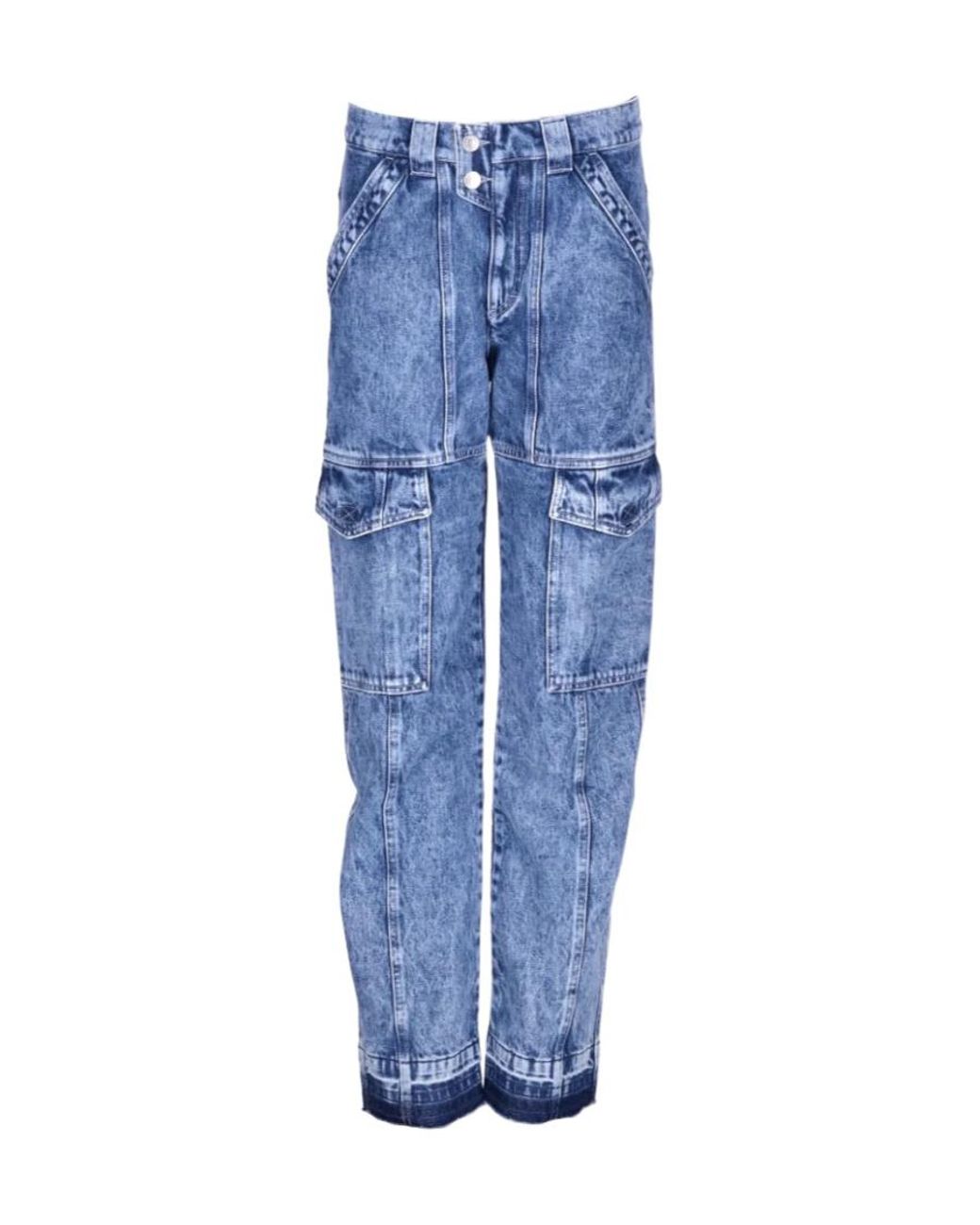 Isabel Marant Blue Isabel Marant Étoile Vayoneo Straight-Leg Cargo Jeans
