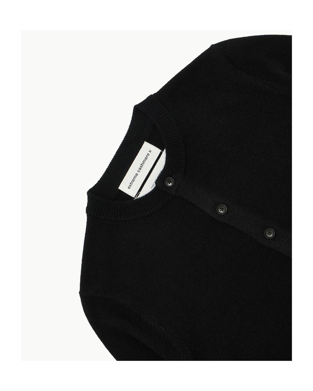 Extreme Cashmere Black Little 2 Crew Neck Cardigan