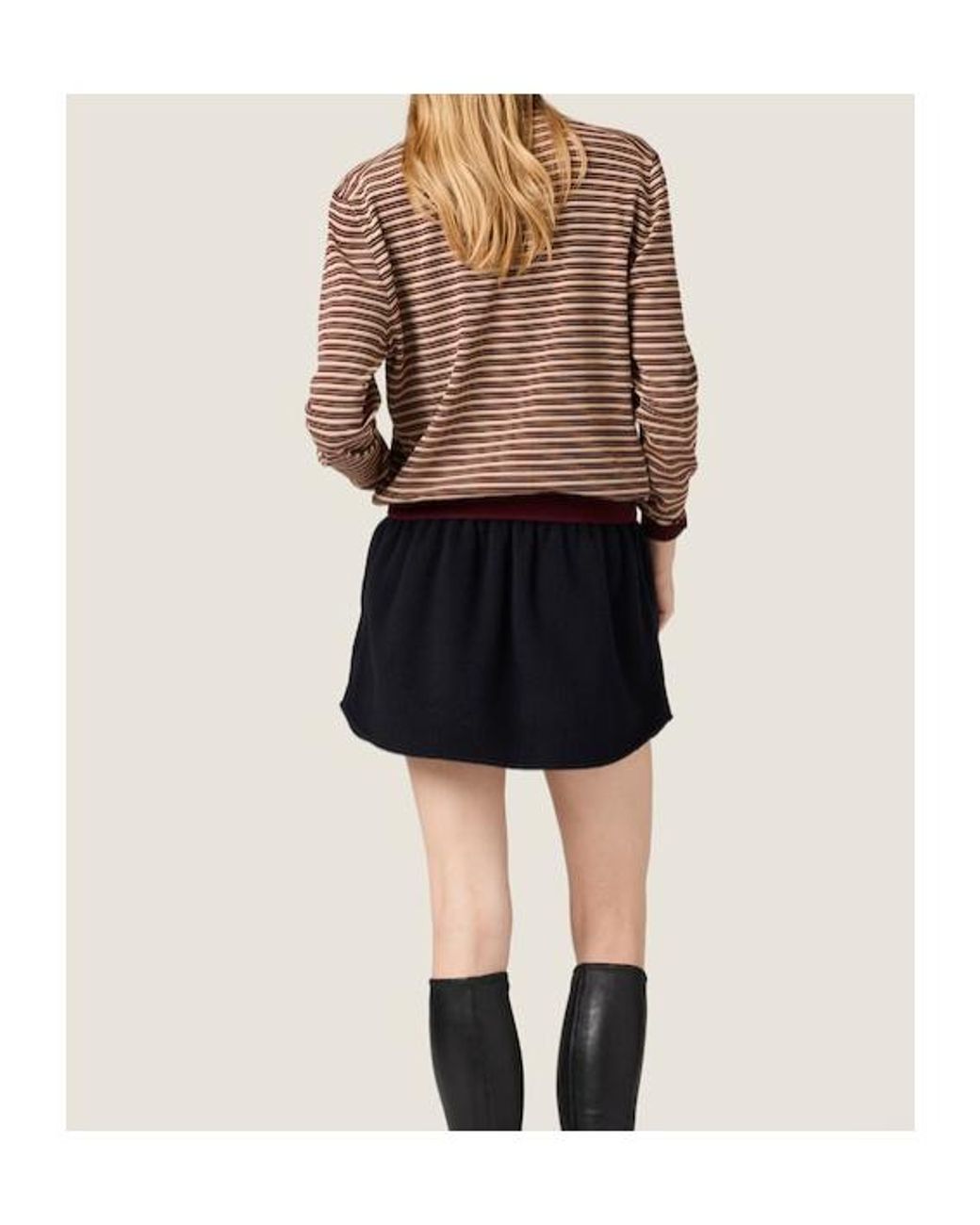 Miu Miu Brown Striped Wool Sweater
