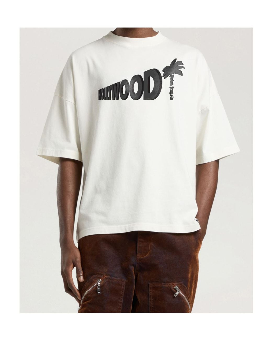Palm Angels White Sunset Blvd Palm Loose T-Shirt for men