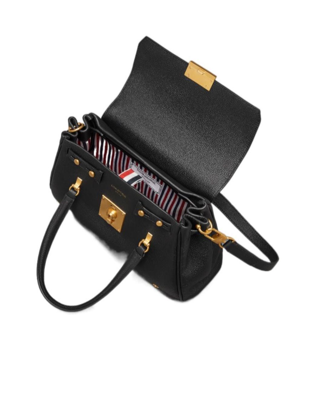 Thom Browne Black Small Bolton Top Handle Bag