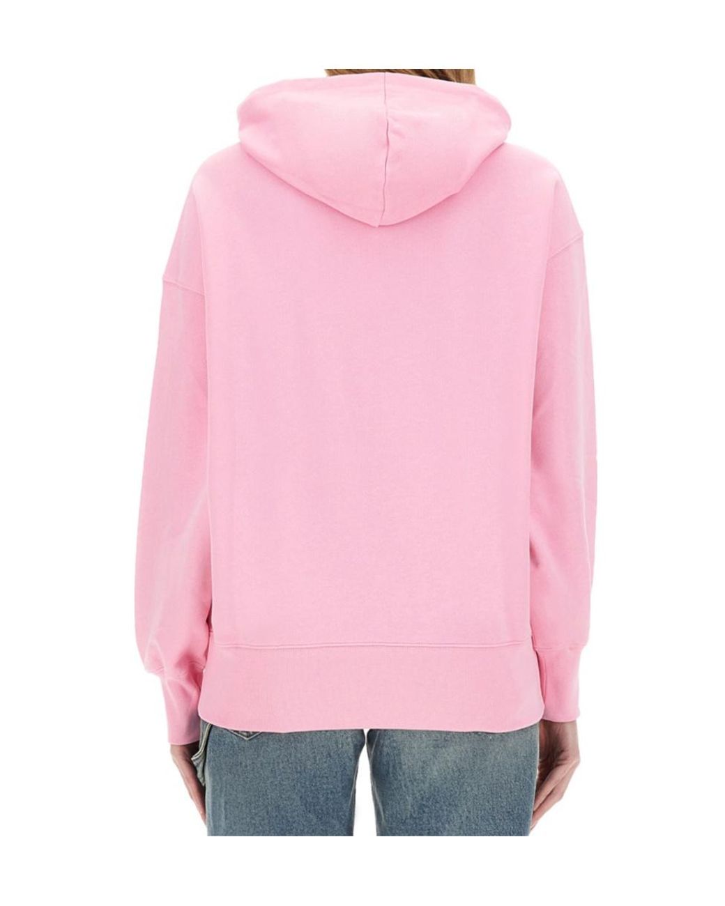 MSGM Pink Logo-Print Drawstring Hoodie
