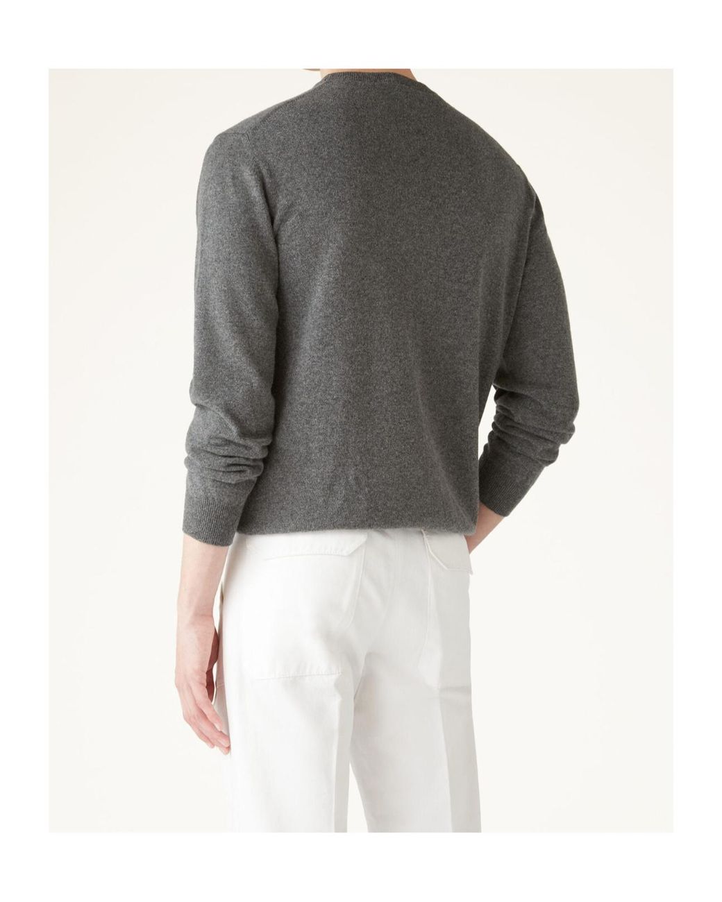 Loro Piana Gray Classic Crewneck Jumper for men