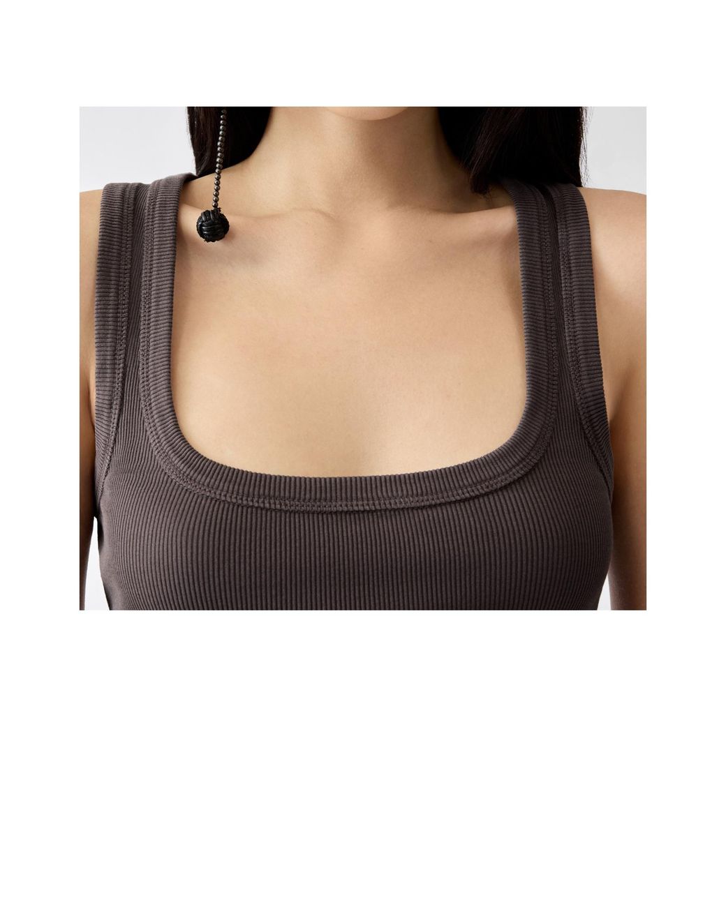 Jacquemus Brown Ribbed Tank Top
