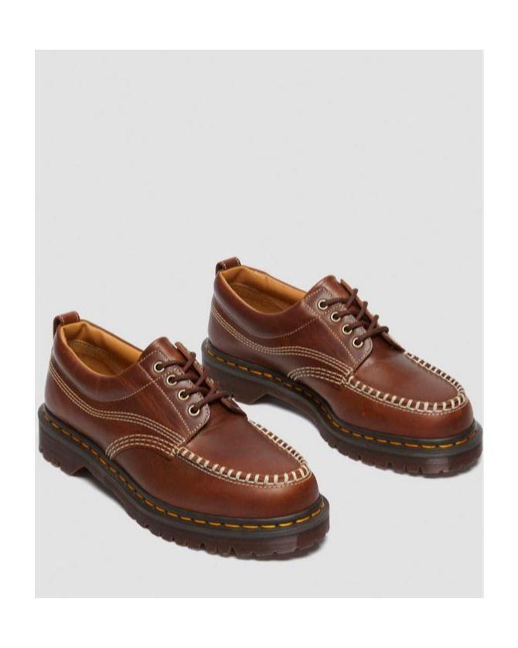 Dr. Martens Brown Lowell Leather Moc Toe Shoes for men