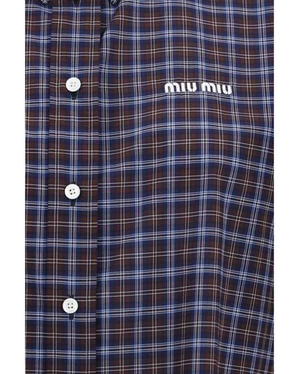 Miu Miu Blue Plaid Shirt