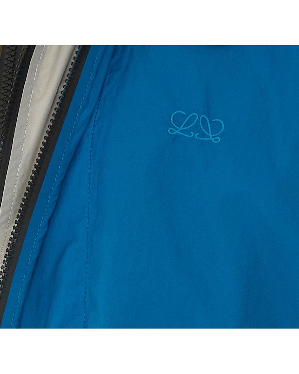 Loewe Blue Logo Zip-Up Hooded Jacket
