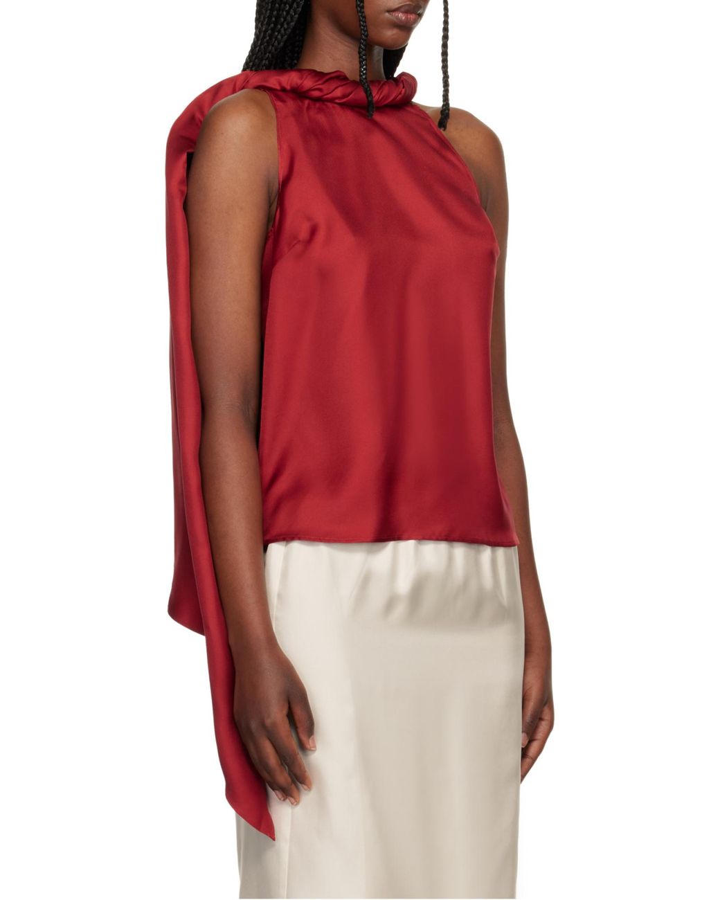 Loulou de Saison Red Wilma Draped Top