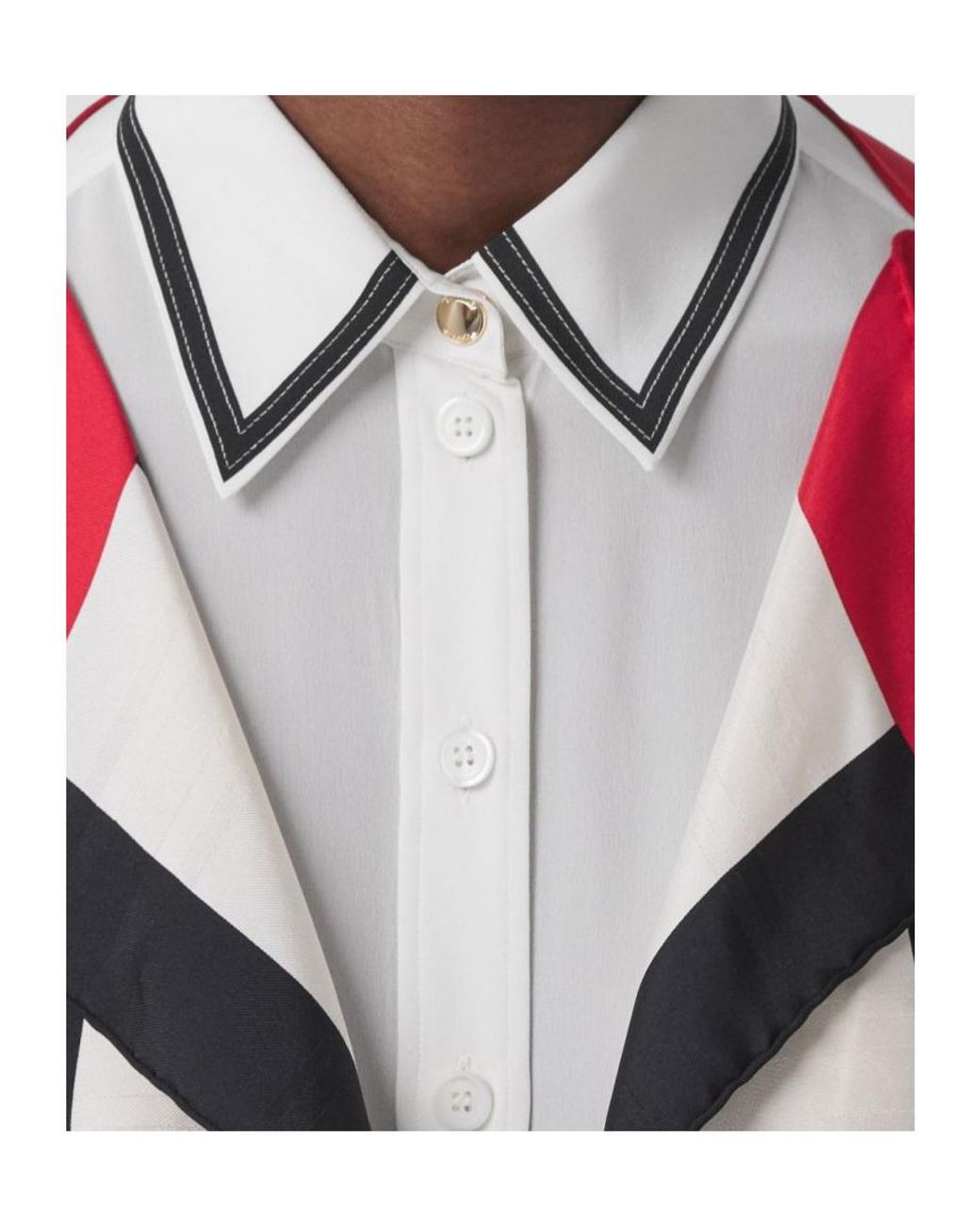Burberry Red Icon Stripe Silk Cape