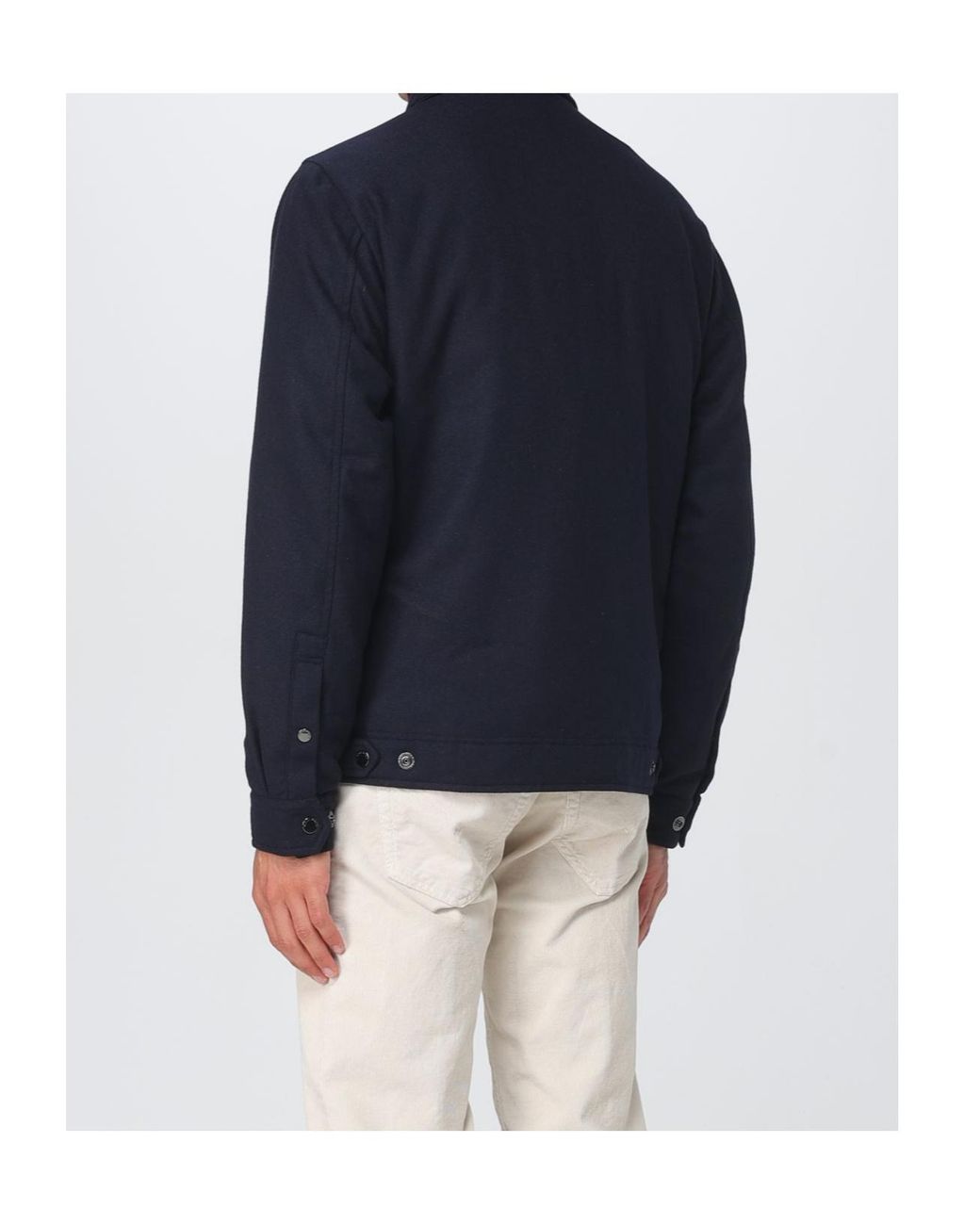 Woolrich Blue Button-Up Long-Sleeved Shirt Jacket for men
