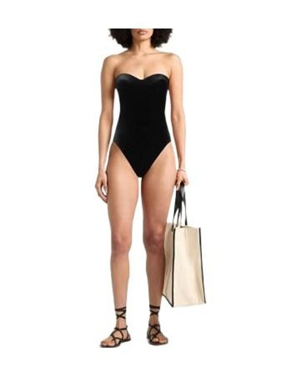 Balenciaga Black One-Piece Sleeveless Swimsuit