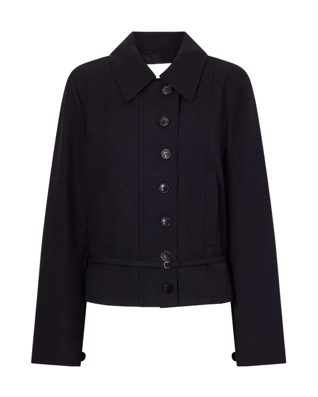 Dries Van Noten Black Collared Cropped Jacket