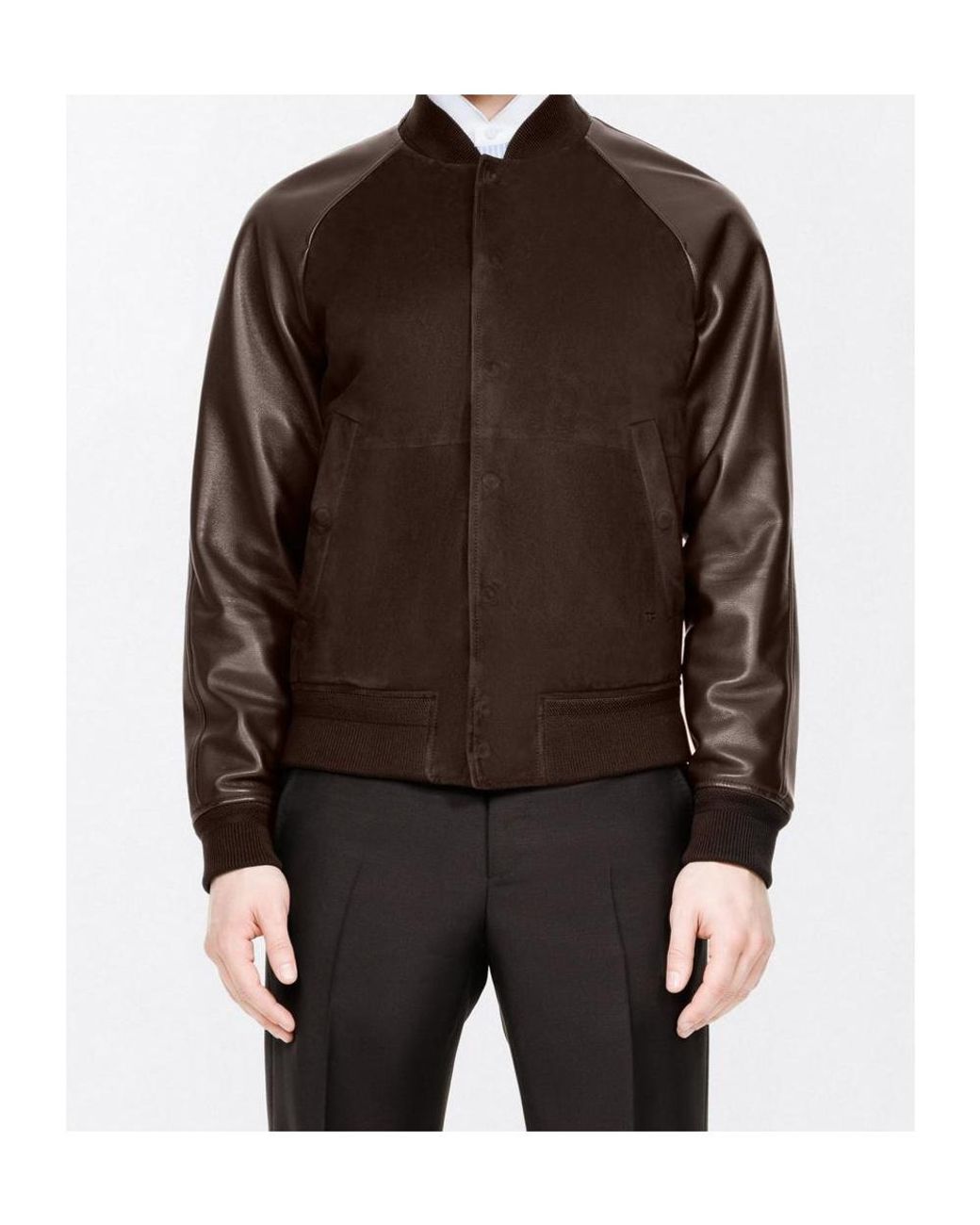 Tom Ford Brown Long-Sleeve Leather Jacket for men