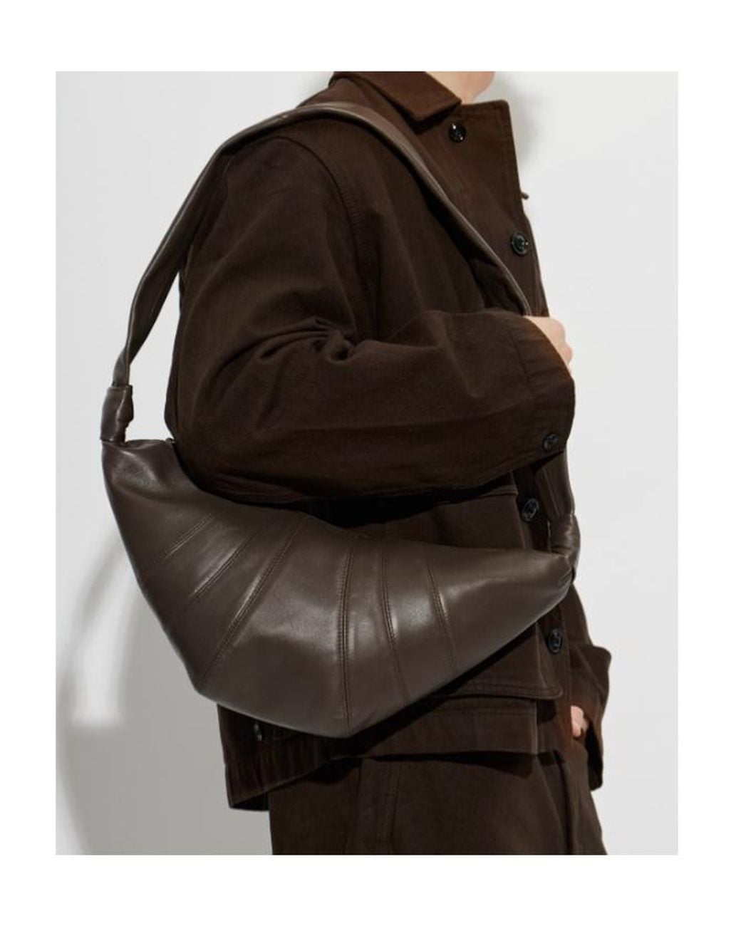 Lemaire Brown Croissant Medium Shoulder Bag for men