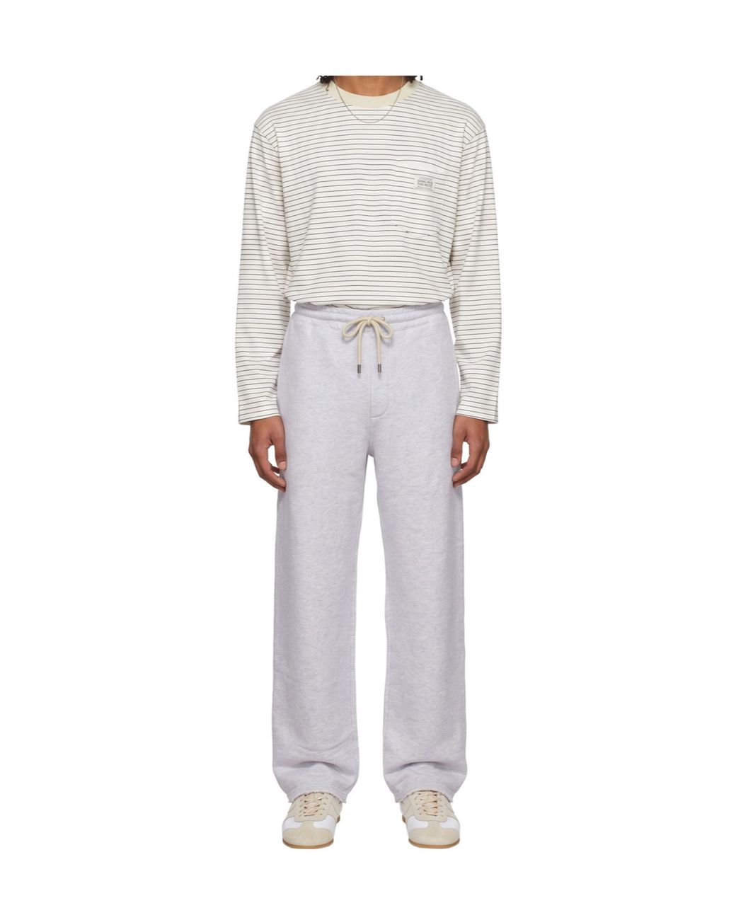 Jacquemus Gray Logo-Patch Drawstring Joggers for men