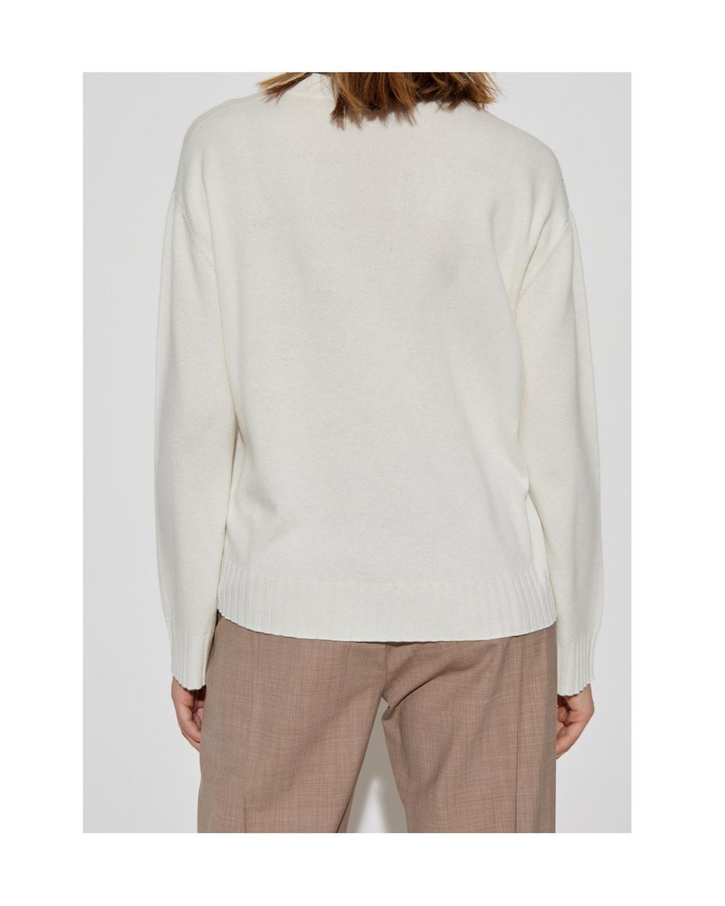 Fabiana Filippi White V-Neck Knitted Jumper