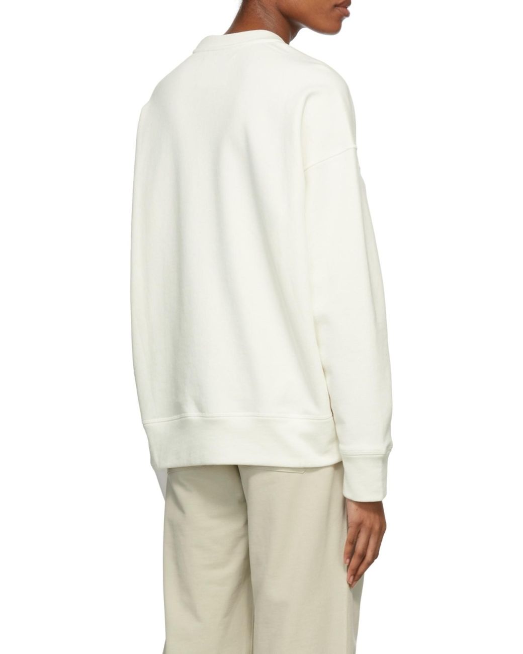 Jil Sander White Logo-Print Long-Sleeve Top