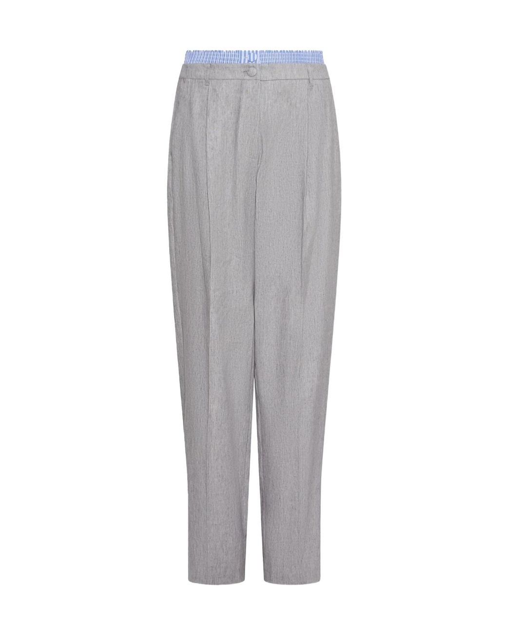 Marella Gray Pleated Casual Trousers