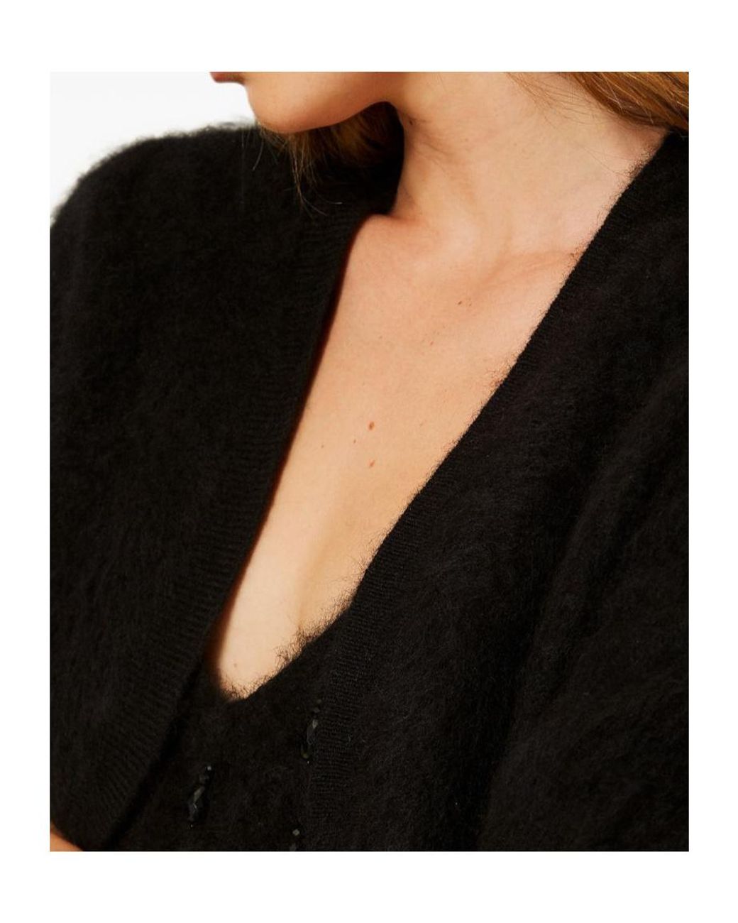 Twinset Black Cropped Open-Front Knitted Jacket