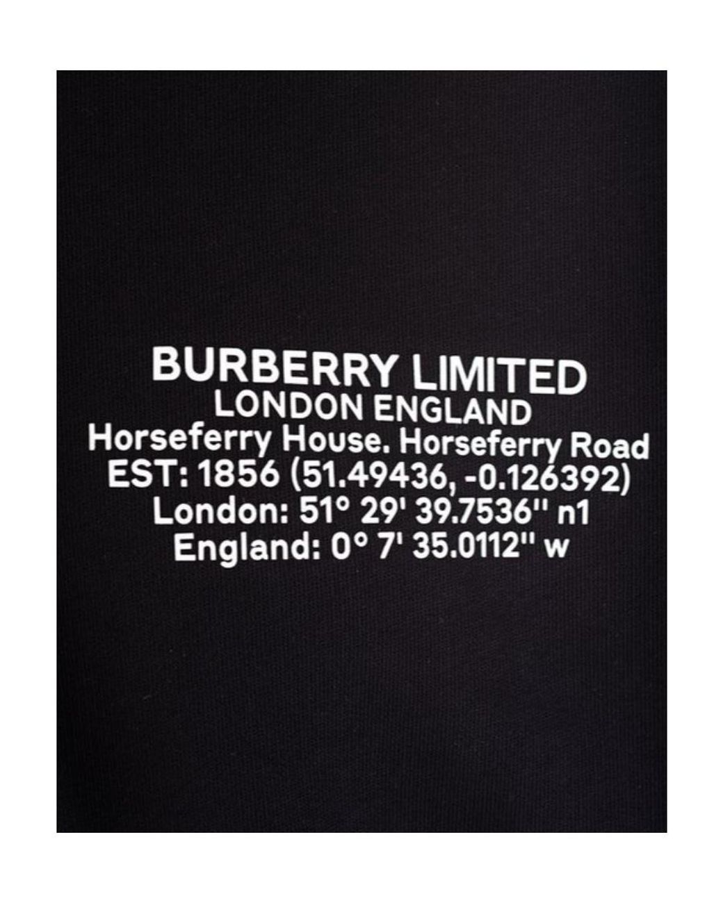 Burberry Blue Location-Print Drawstring Hoodie for men