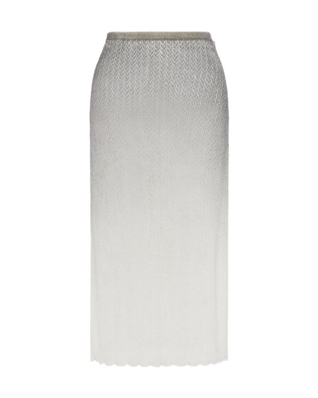 Maison Margiela Gray Sheer Knit Midi Skirt