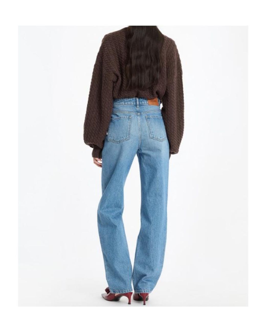 ROTATE BIRGER CHRISTENSEN Blue High Waist Cutline Jeans