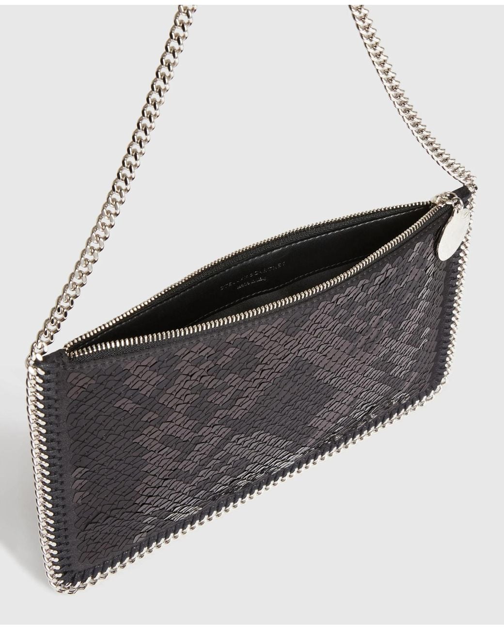 Stella McCartney Black Falabella Sequin Pochette Shoulder Bag