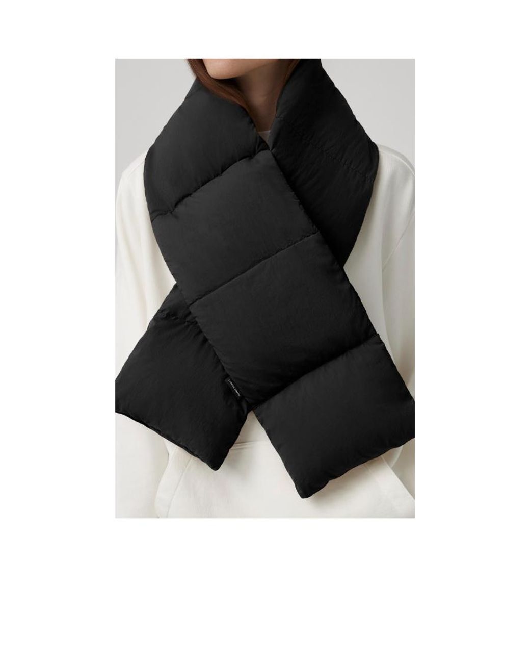 Canada Goose Black Rectangle Shape Padded Scarf for men