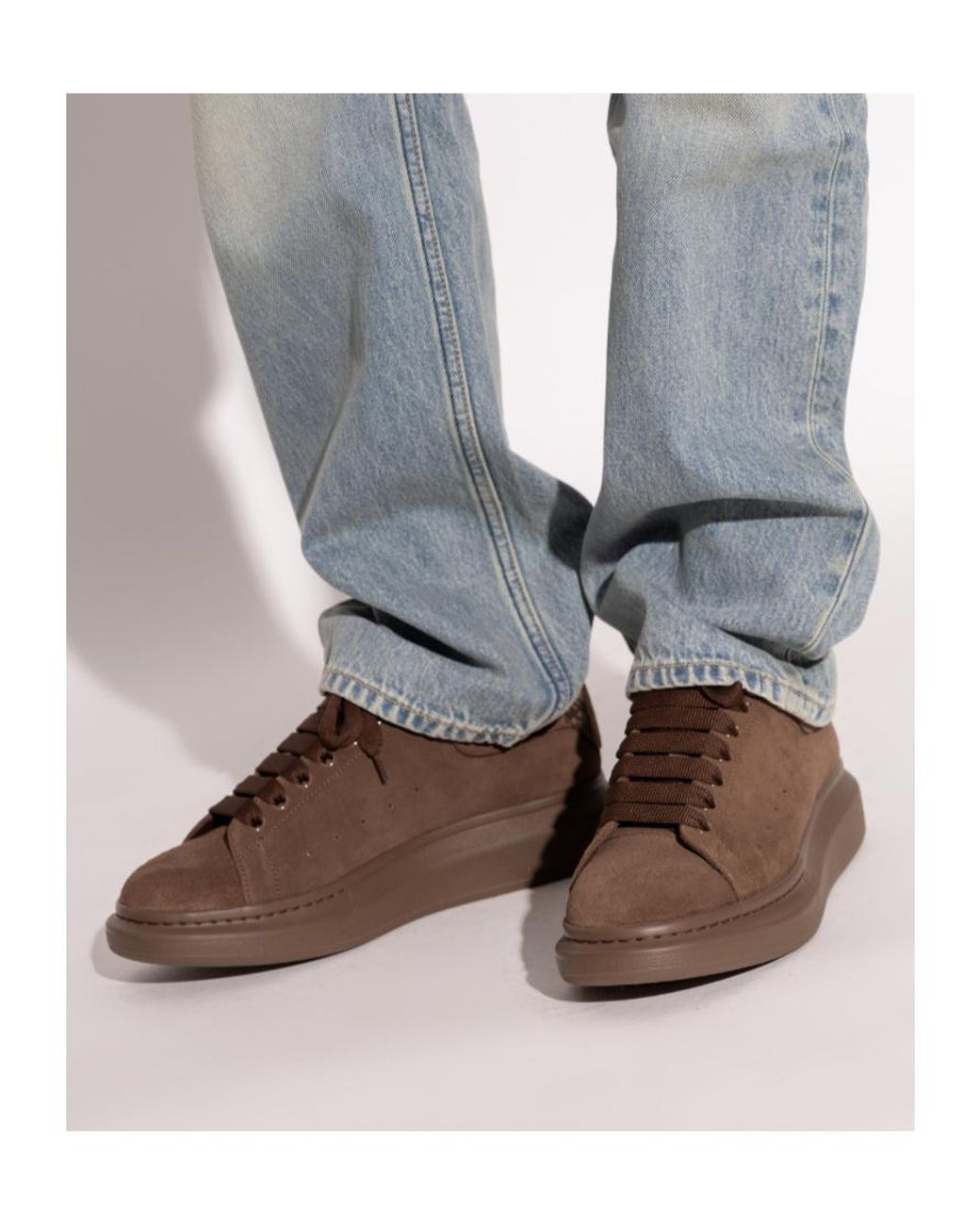 McQueen Brown Oversized Lace-Up Sneakers for men
