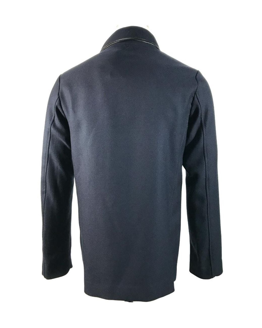 Emporio Armani Blue Double Breasted Coat for men