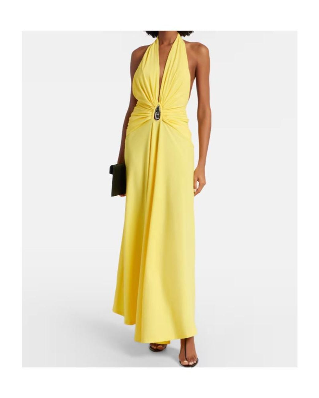 Christopher Esber Metallic Embellished Ruched Jersey Maxi Dress