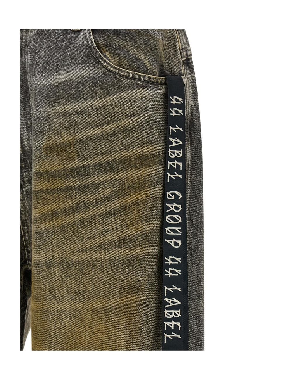 44 Label Group Green Soil Used-Effect Jeans for men