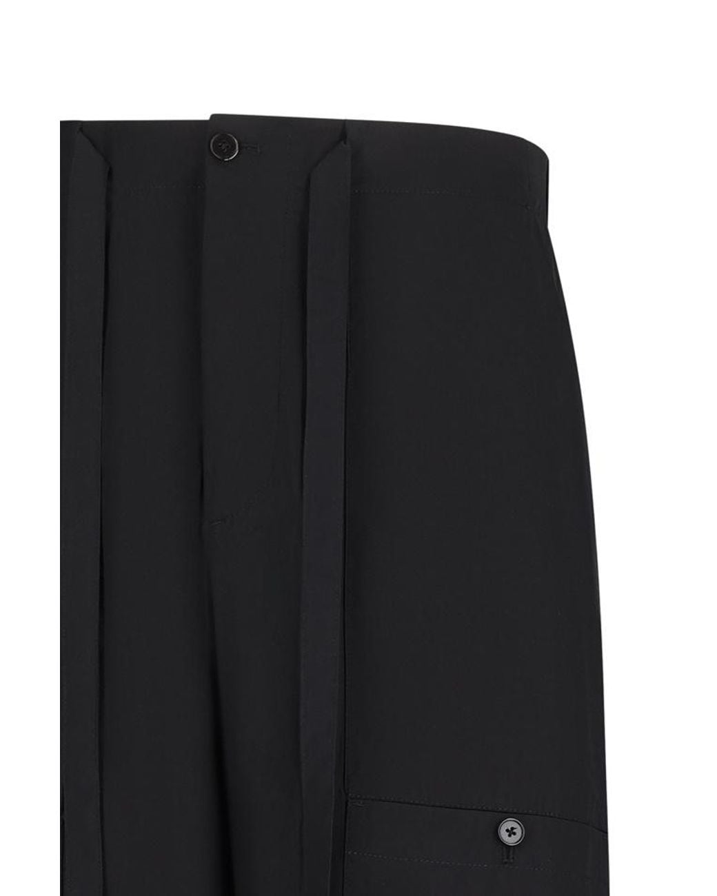 Jil Sander Black Drawstring Poplin Cargo Trousers for men