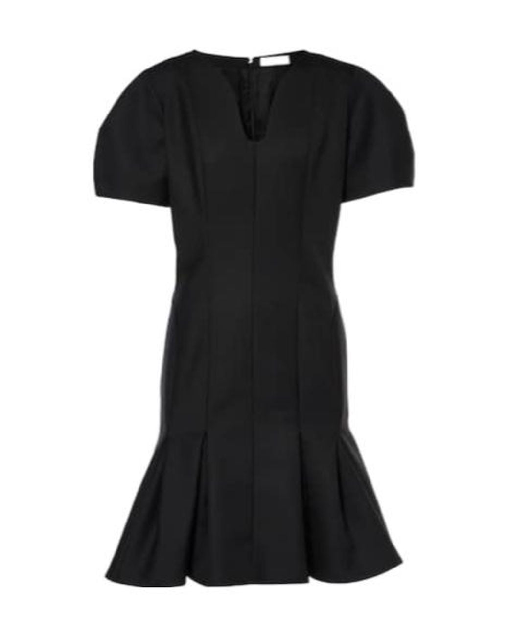 Nina Ricci Black Wool Gabardine Midi Dress
