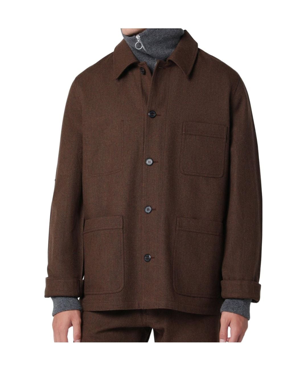 Prada Brown Long-Sleeve Casual Jacket for men