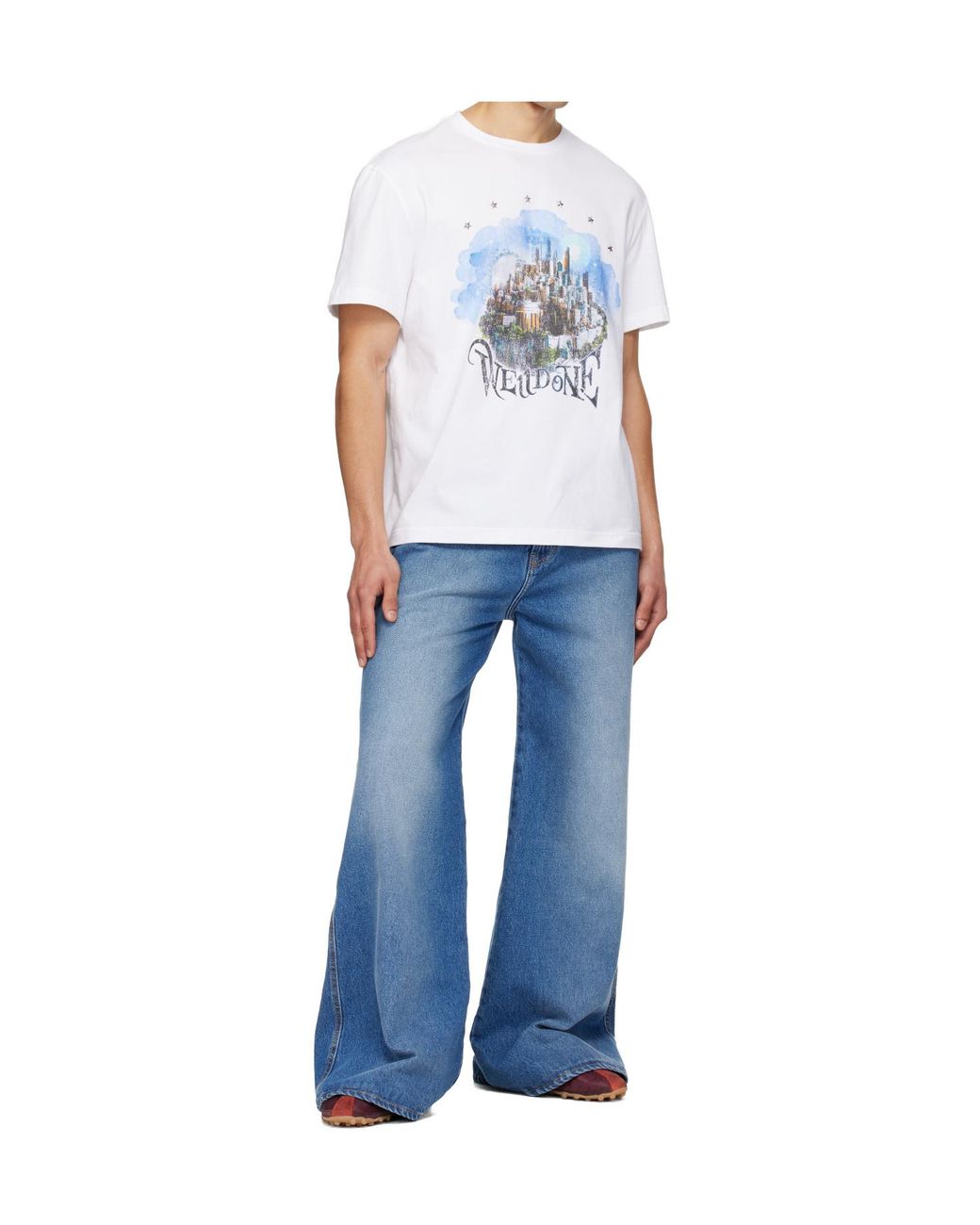 we11done White Crew Neck Short-Sleeved T-Shirt for men