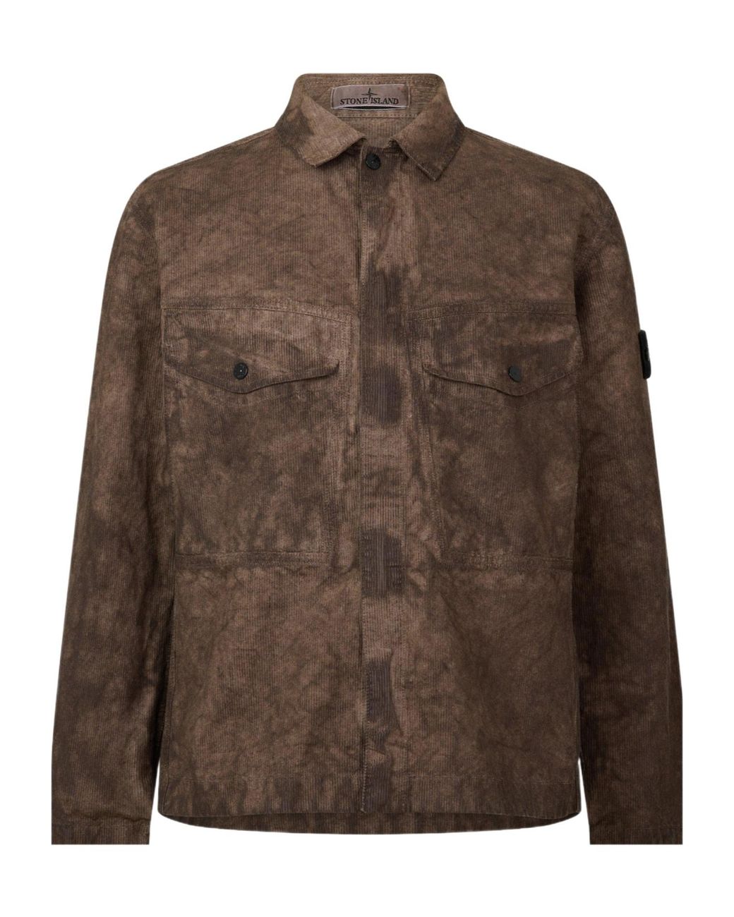 Stone Island Brown Camouflage Casual Overshirt for men