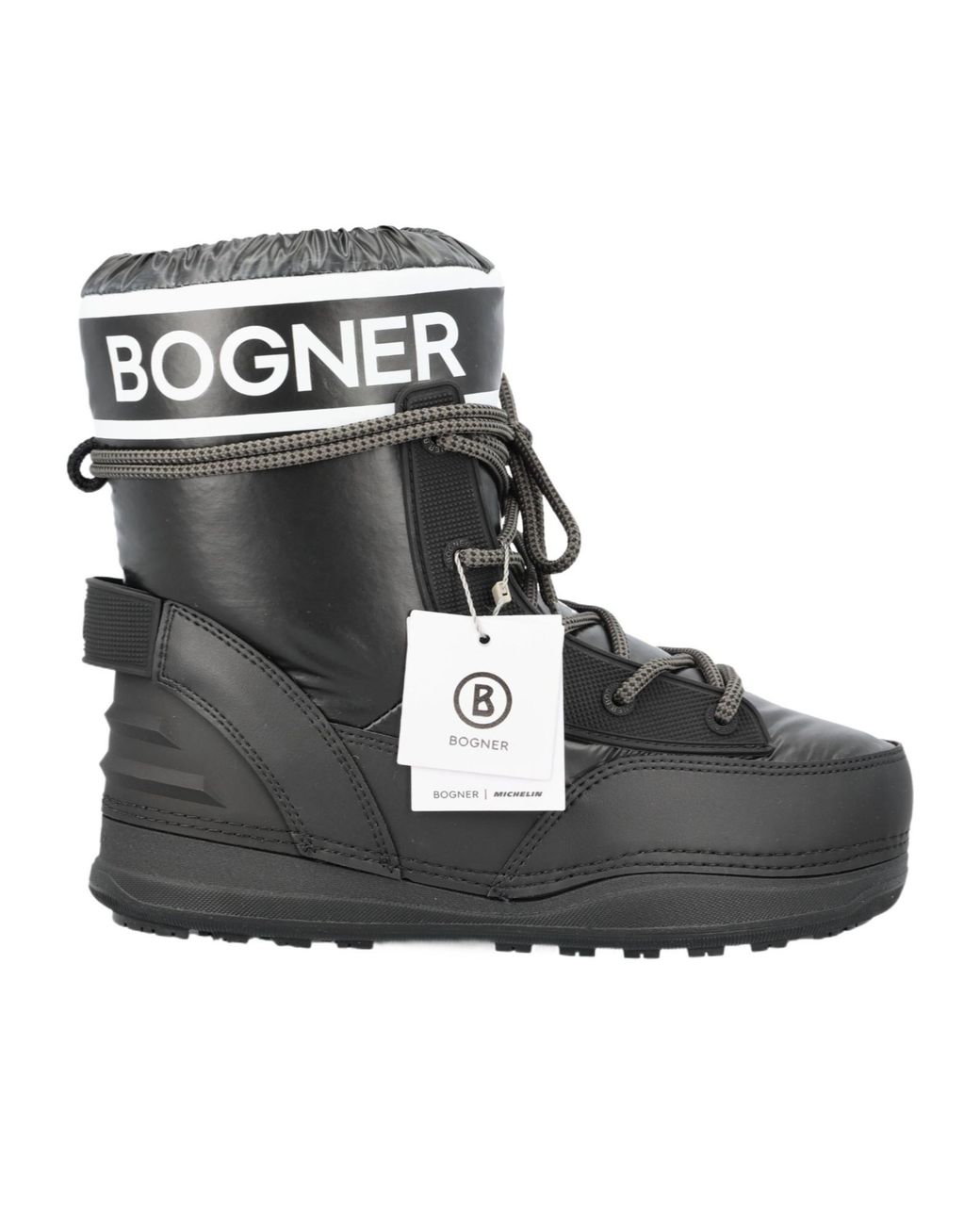 Bogner Black Logo Lace-Up Boots