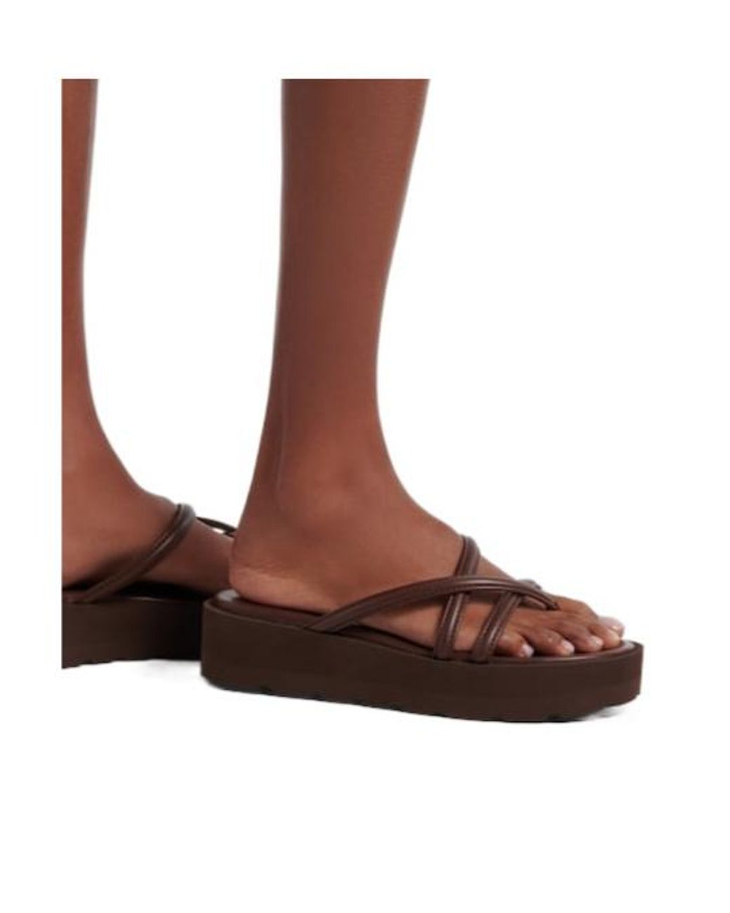Gianvito Rossi Brown Crisscross Strap Platform Sandals