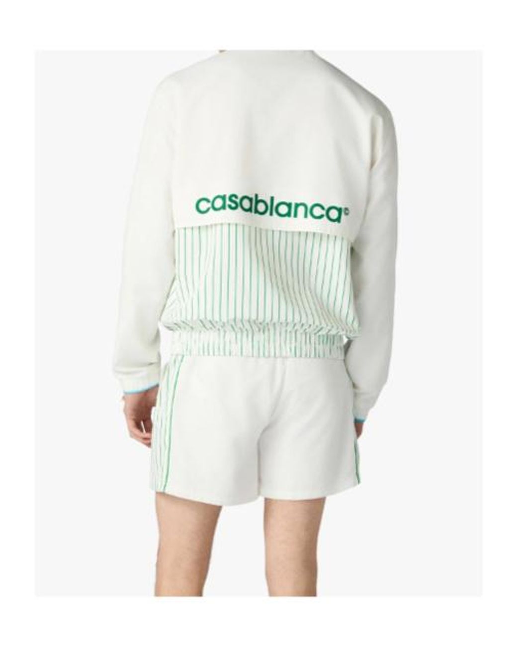 Casablanca Blue Floral Striped Sporty Windbreaker Jacket for men