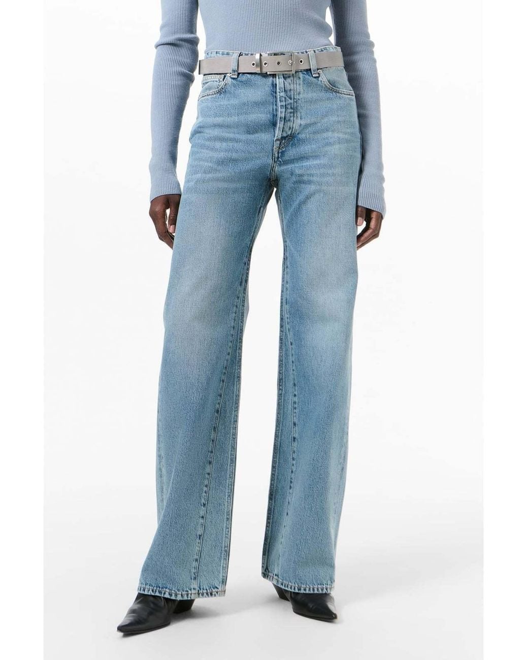 Our Legacy Blue Treble Cut Wide-Leg Jeans