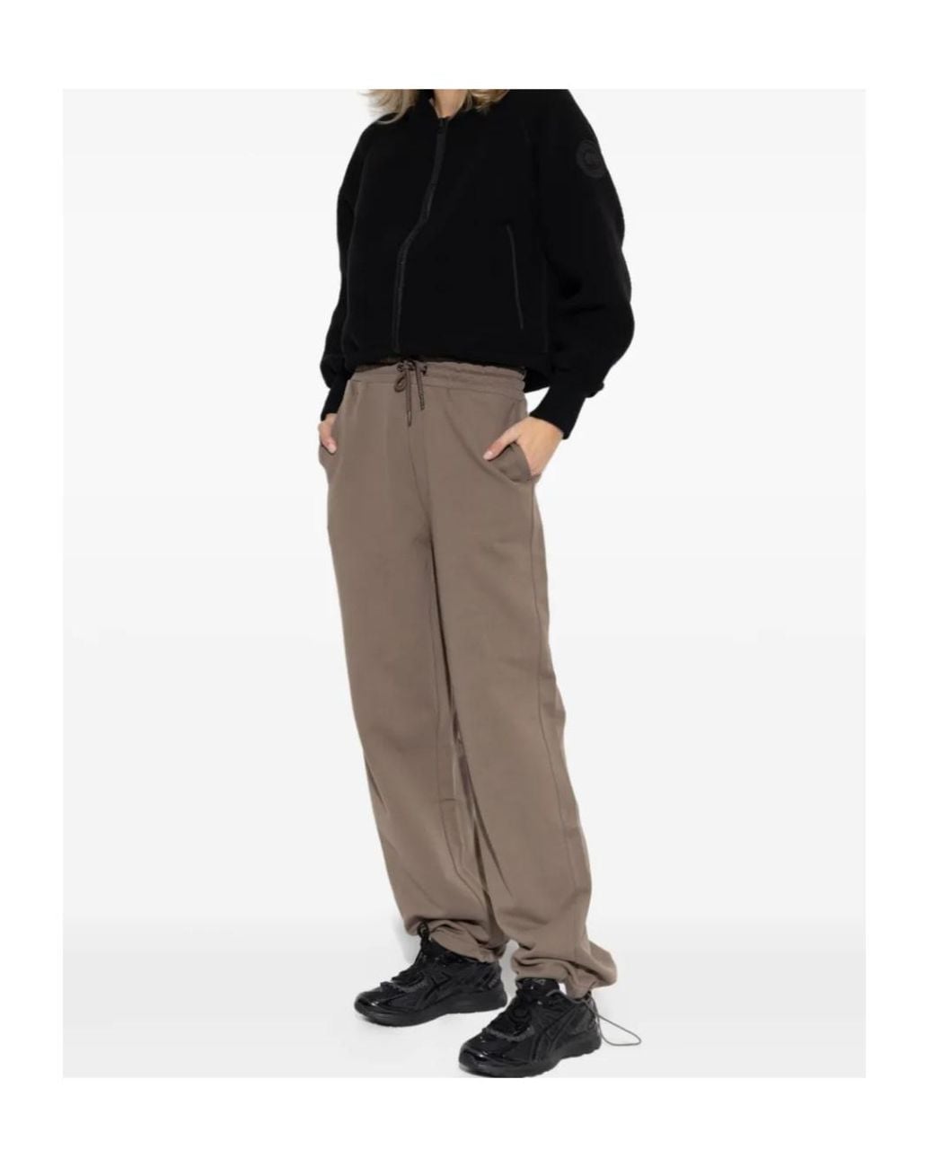 Emporio Armani Brown Logo Embroidered Drawstring Sweatpants