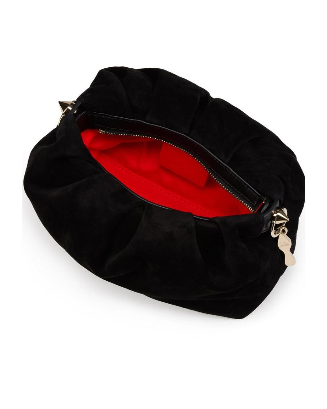 Christian Louboutin Black Ruched Shoulder Bag